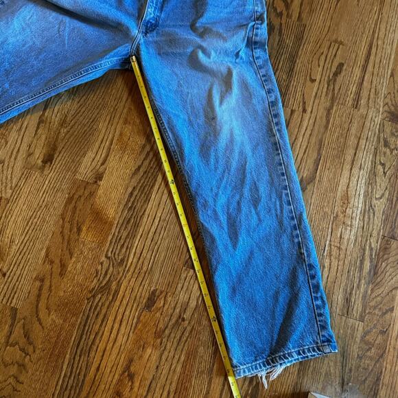 Vintage Carhartt B160 Work Jeans 36X29 Blue Denim Straight Workwear Distressed - Picture 4 of 12